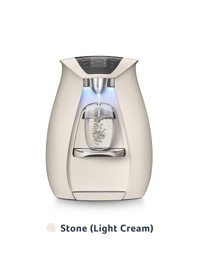 Stone water filtration system with glass pitcher