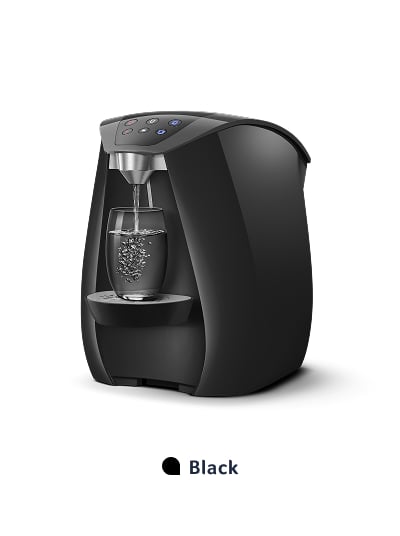 Black water dispenser with control buttons